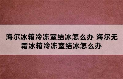 海尔冰箱冷冻室结冰怎么办 海尔无霜冰箱冷冻室结冰怎么办